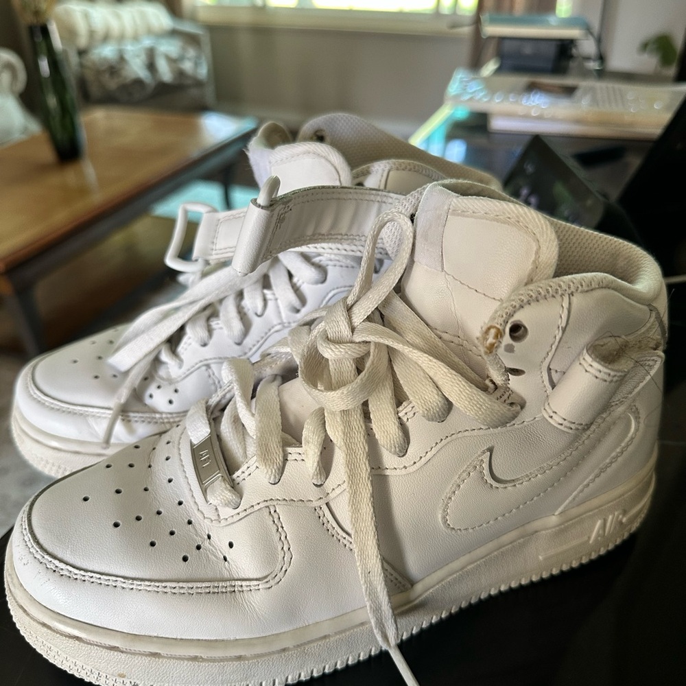 Classic White Kids' High-Top Sneakers